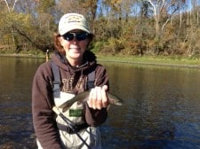 Debbie's 1st on fly rod - 11/8/13